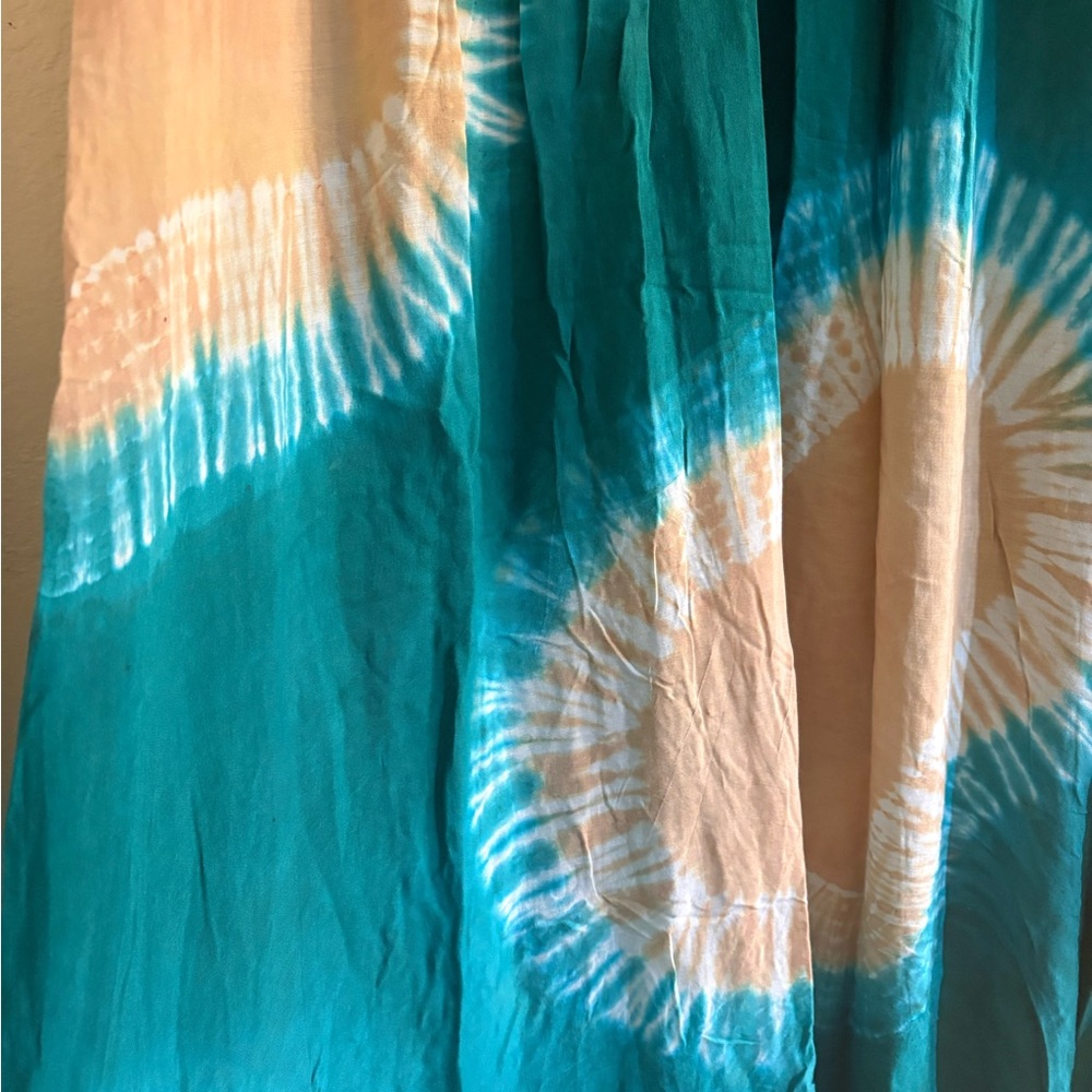 Indah Teal and Tan Maxi 👗 - Picture 2 of 7